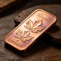 Barre de cuivre de 10 oz, pièce de monnaie en cuivre à vendre, pièce de monnaie en cuivre pur feuille d'érable, pièces de monnaie en cuivre 999
