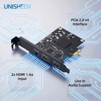 Carte de capture vidéo PCIe HDMI Full HD 1080p 60fps à 2 canaux professionnelle et stable UNISHEEN UC3520H pour l'enregistrement numérique