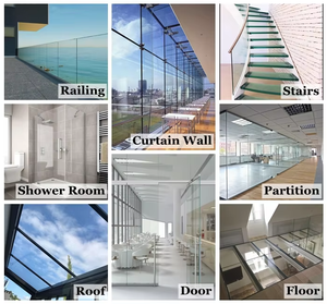 6mm 8mm 10mm 12mm透明フロートガラス強化ラミネートガラス製造 - Product Image 5