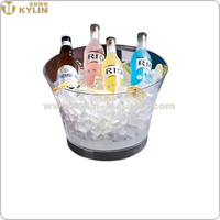 Seau à glace acrylique en forme de taille en plastique Ustensile de refroidissement de fête en plastique 10L pour l'utilisation de bar KTV en boîte de nuit