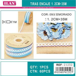 Strisce di Pizzo ILAN 1,2 Cm X 35 M Viola per Decorazioni Artigianali - Product Image 3