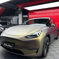 Proveedor de alta calidad Pvc Car Wrap Ghost Metallic Shadow Gold cambio de color rollo de vinilo película de protección para automóviles película tintada para automóviles