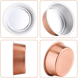 Tassen mit Deckeln Käsekarton Kuchen Kuchen Kuchen Backen Aluminiumfolie Werkspreis Rose Gold Catering Desserts Flan rund 150 ml