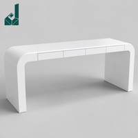 Bureau d'ordinateur en panneau MDF peint en blanc, design minimaliste moderne, personnalisable, vente directe d'usine