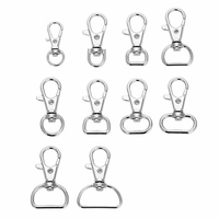 35mm Metal Carabiner Clip Dog Buckle Key Rings Keychain Hooks Retaining Ring DIY Craft Swivel Trigger Lobster Clasp