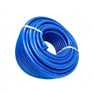 Tuyau d'arrosage de jardin en PVC caoutchouc bleu haute pression, 100 mètres, 1/2 pouce, 3 couches, avec enrouleur, pour jardinage et agriculture domestique - Product Image 1