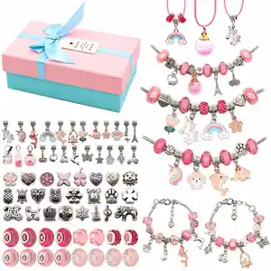 95 77 Stück DIY Perlen-Kit Kinder Schmuckherstellungs-Kit DIY-Armband Perlenherstellungs-Kit für DIY-Halsband-Armband handgefertigtes Handwerk 1