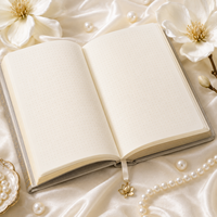 Carnet LABON personnalisé gris perle Magnolia Moon Journal, couverture rigide en cuir avec feuille d'or céleste, esthétique, à grille pointillée, cadeau