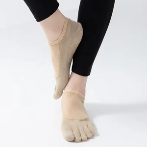 Men's Professional Anti-Bacterial Anti-Slip Pilates Five-Finger Hiking Ankle <b>Socks</b> – Indoor Super Breathable Cotton Bamboo - Product Image 2