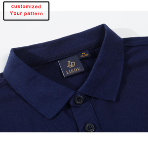 <span class=keywords><strong>Polo</strong></span> d'été à manches courtes de couleur unie pour hommes, vêtements de travail estampés à chaud avec tissu en jersey et décoration de boutons, T-Shirt Sty - Product Image 4