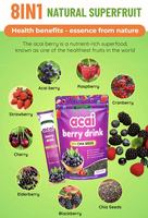 Groothandel 7 dagen huidverlichtende Glow Beauty Berry Fruitdrankjes Instant Poeder 8 Verschillende Bessen Fruitpoeder Gemengd met Chia Zaden