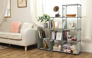 8-<b>Cube</b> Multifunctional Bookshelf <b>Storage</b> Rack Non-Woven Metal Iron Cabinet with MDF Wood Style Living Room Bedroom School Use - Product Image 5