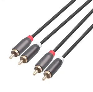 Hoge Kwaliteit Nieuwe Elektronische Audio Kabel 2rca Mannelijke 2rca Mannelijke Audio Kabel Rca Dual Vergulde Rca Stekkers Stereo Kabel