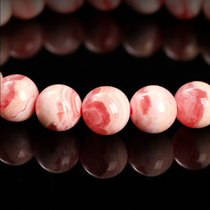 Pulseras de Rodocrosita Argentina de Alta Calidad con Manchas Rojas Naturales al por Mayor para Regalos - Product Image 6