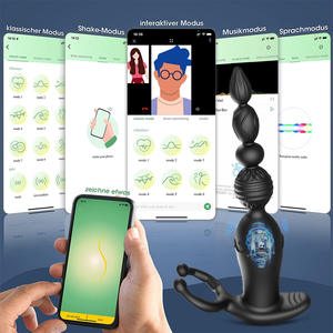 Aplicación Anal Beads con vibración Control remoto Anal Plug Silicona Anal Balls Juguetes sexuales Pene erótico Cock Ring para principiantes - Product Image 4