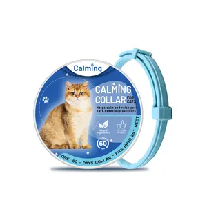 Collar calmante para gatos, productos calmante para mascotas, con feromonas naturales, para reducir la ansiedad y resistente al agua