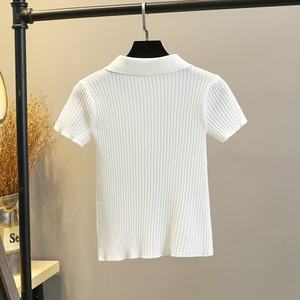 Atoptex Premium Viscose T-Shirt Summer Casual Polo Neck Knit <span class=keywords><strong>Top</strong></span> Slim Fit <span class=keywords><strong>Crop</strong></span> T-Shirt Moisture Wicking Viscose - Product Image 3