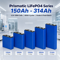 Cellule de batterie prismatique LiFePO4 3,2 V 150 Ah 206 Ah 230 Ah 280 Ah 314 Ah Grade A à décharge profonde pour stockage d'énergie solaire