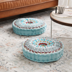 Vente en gros Coussin de sol bohème <span class=keywords><strong>pouf</strong></span> rond plissé fait main Yoga méditation tapis <span class=keywords><strong>pouf</strong></span> pour salon - Product Image 1