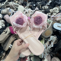 Sandales plates d'été décontractées d'occasion pour femme, lot de chaussures usagées mixtes, haute qualité, prix de gros S14