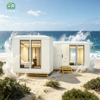 Maison modulaire tout en aluminium résistante aux ouragans, de qualité marine, antirouille, préfabriquée, résistante aux vents forts, maison-capsule côtière