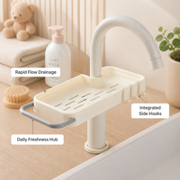 Organisateur de robinet d'évier de cuisine pratique, support pour éponge pour évier de cuisine et tuyau de salle de bain