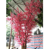 400cm hauteur pas cher tronc d'arbre en bois véritable forme naturelle artificielle rose fleur de pêcher plantes arbres, arbre à fleurs artificiel