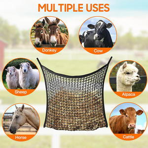 Filet à foin suspendu noir et blanc pour chèvres, moutons et chevaux, pour alimentation lente, sacs d'alimentation, remorque - Product Image 2
