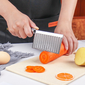 Trending Products 2026 New Arrivals Stainless Steel Wavy Slicer <strong>Crinkle</strong> Cutter Wavy Chopper <strong>Cut</strong> <strong>Knife</strong> - Product Image 3
