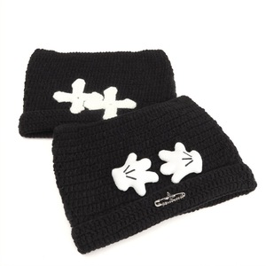 Bonniewhappy Knitted Beanie <b>Hat</b> With Mickey Hands Embroidery For Women Winter <b>Warm</b> Casual Style - Product Image 1