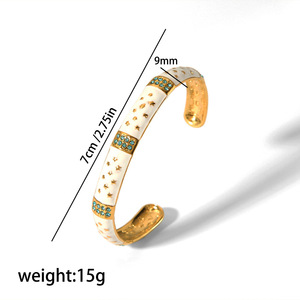 European American Style Retro Design 18K Gold Stainless Steel Diamond Set <b>Adjustable</b> Women's <b>Bracelet</b> Everyday Wear - Product Image 5