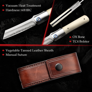 Cuchillo táctico japonés hecho a mano de titanio para cazar al aire libre, Camping, supervivencia, bolsillo plegable EDC - Product Image 3