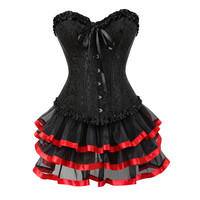 ChaoRong Sexy Corsets pour femmes grande taille Costume surbuste Burlesque Corset et jupe ensemble Tutu Corselet robes de mode victorienne