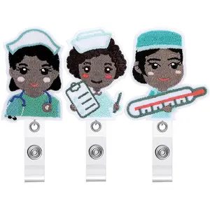Porte-cartes noir pour infirmières et médecins, nouveau Style, Badge rétractable, porte-cartes d'infirmière, exposition, carte de nom Enfermera