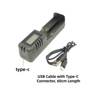 Зарядное устройство <span class=keywords><strong>USB</strong></span> Type-C с ЖК-дисплеем, 1 слот для перезаряжаемой батареи, с фонариком и микрофоном - Product Image 6