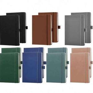 Navy Blue Custom LOGO Ruled <b>Journal</b> Notebook A5 Matte PU Leather Hardcover 100 Sheets Modern for Students - Product Image 2