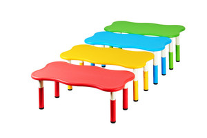 Mesa de estudio de dibujos animados de colores para niños, guardería, muebles de plástico, puja, venta al por mayor - Product Image 5