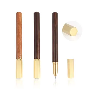 TTX neues Design Metall umwelt freundliche Stift Förderung sechseckigen Bambus Stylo Geschenkset Luxus benutzer definierte Logo Gel Stift Messing Holz Stift