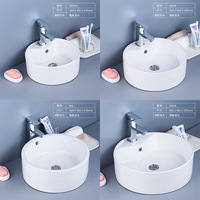 Articles sanitaires en céramique comptoir lavage salle à manger lavabo ménage lavabo comptoir rond salle de bain Art évier