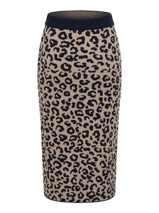 Leopard Print Slight Stretch <b>Winter</b> <b>Midi</b> Pencil <b>Skirt</b> High Waist Polyester Casual Custom - Product Image 3