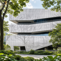 Panneau décoratif en aluminium perforé moderne, plaque de bardage perforée CNC, panneau de façade, écran métallique, mur-rideau extérieur de bâtiment