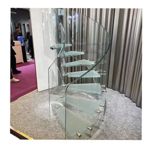 Structure solide, verre trempé de haute qualité pour escaliers en colimaçon intérieurs, décoration moderne personnalisée pour la maison - Product Image 1
