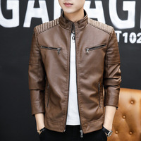 Nouveau design Veste en cuir populaire polyvalente pour jeunes hommes, motard mince, vêtements grande taille pour hommes, haut