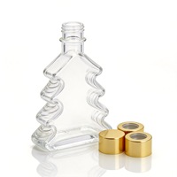 Bouteille diffuseur en verre en forme de sapin 200 ml avec bouchon à vis 28 mm, flacon vide pour parfum, bouteille diffuseur à bâtonnets en verre