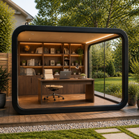 Bureau de jardin préfabriqué insonorisé de 3 mètres, studio de jardin modulaire, cabine Apple, 2 unités dans un conteneur de 6 mètres, conception 3D personnalisée en CAO