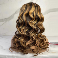 Mélangé 4 #/27 # miel blond point culminant dentelle avant perruques cheveux humains vague de corps 150% 180% 200% perruques colorées