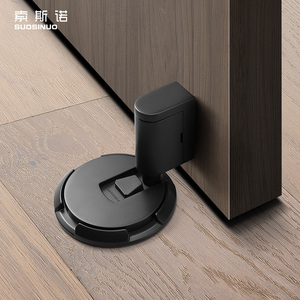 Fermaporta Moderno in Lega di Zinco Nera, Installazione Senza Foratura per Porte in Acciaio Inox e Legno, per Hotel, Arredamento, Sala da Pranzo, Casa - Product Image 1