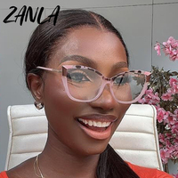 Monture de lunettes transparente œil de chat léopard pour femme, anti-lumière bleue, en TR90, modèle 2026