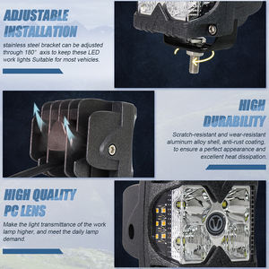 OVOVS 40W 12V Feux latéraux LED vert et jaune 3 pouces, feux de travail tout-terrain pour camions, véhicules tout-terrain <span class=keywords><strong>4x4</strong></span> - Product Image 5