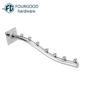 10 כדורי כרום ציפוי חנות הולם ובגדים תצוגת וו - Product Image 1